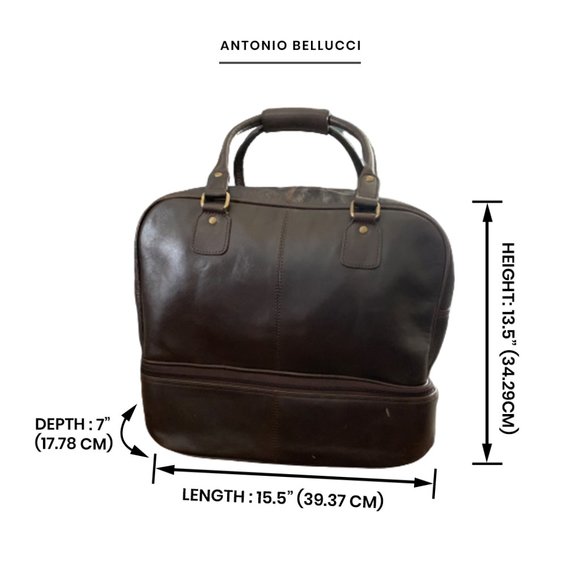 100% Pure Brown Leather Golf/Gym Duffel Bag (NWT) - Picture 3 of 9